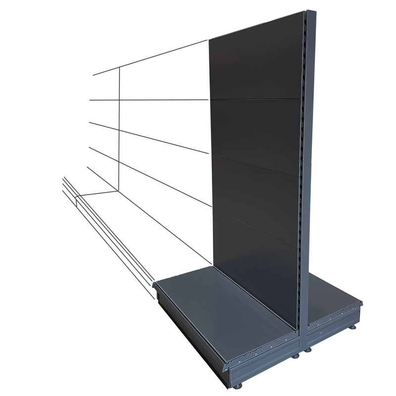 K50 Add-on Gondola Bay - Dark Grey - 1.6m high, plain back, 30cm deep base
