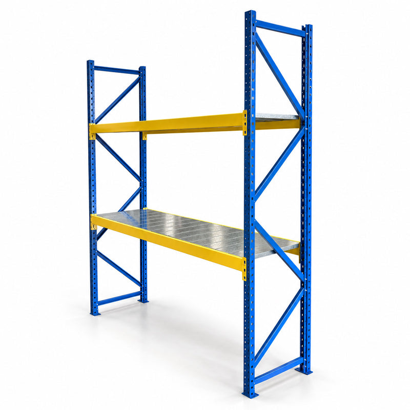 KLS Longspan Shelf Set (beams, galv planks, locking pins) - 2550 x 600 - 500kg rated