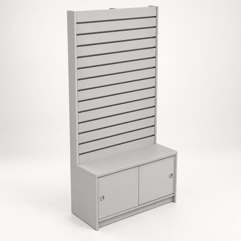Slatwall Unit with Base Cupboard, 100cm wide