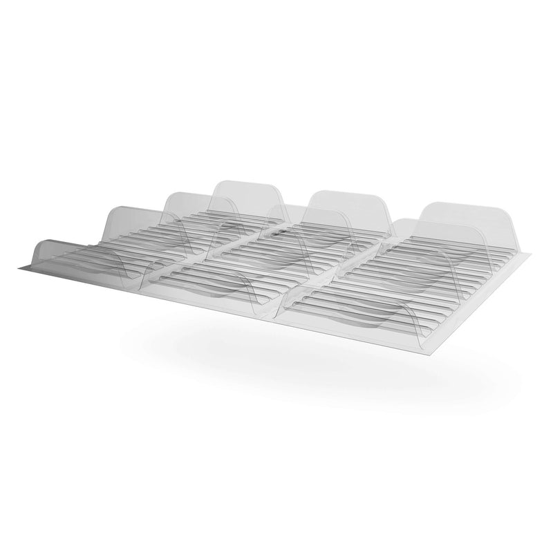 Clear Plastic Ridge Tray - ideal for crisps & snacks