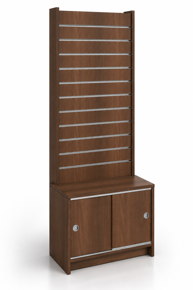 Slatwall Unit with Base Cupboard, 60cm wide
