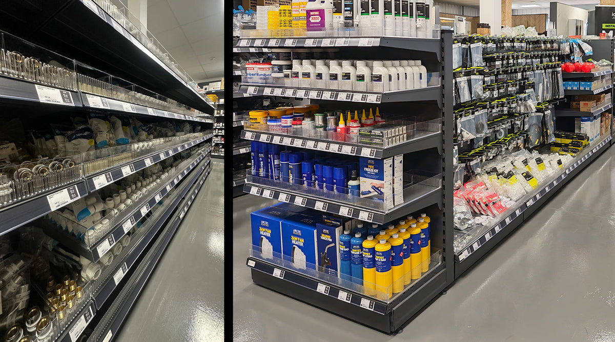 Retail shelving and racking supplied by KAS Shelving Systems