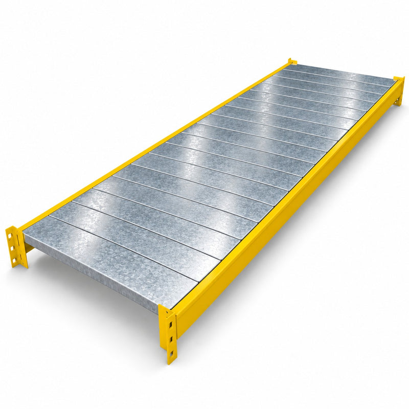 KLS Longspan Shelf Set (beams, galv planks, locking pins) - 2550 x 600 - 500kg rated