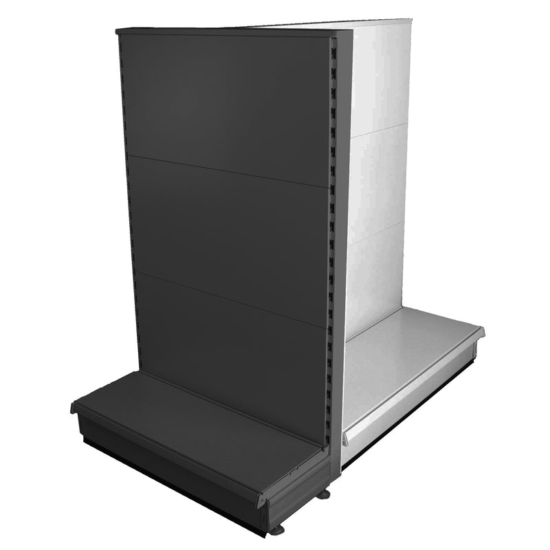 K50 Gondola Promo End - Dark Grey - 1.3m high, plain back, 37cm deep base - choice of widths...