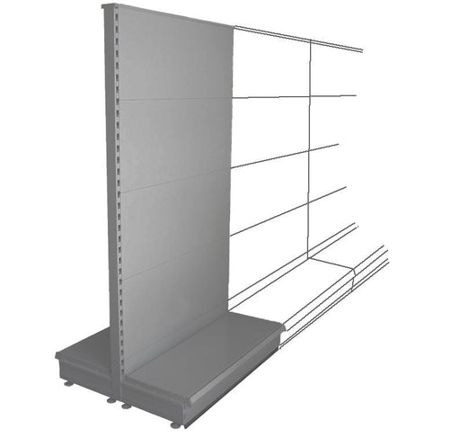 Silver K50 Shelving Gondola extension bay - 1.8m tall, 47cm base shelves