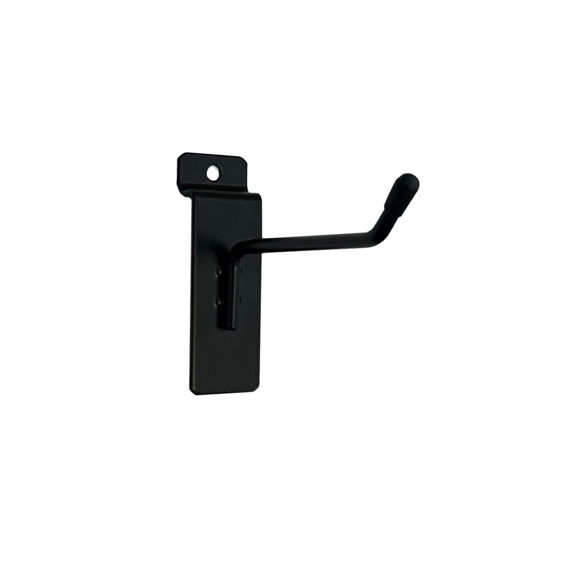 Single Prong Slatwall Hook - Black Steel - 10cm — KAS Shopfittings