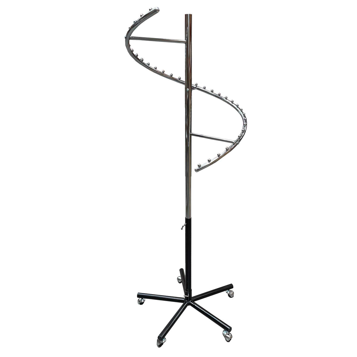 Spiral Garment Rack - Black/Chrome - Height Adjustable — KAS Shopfittings