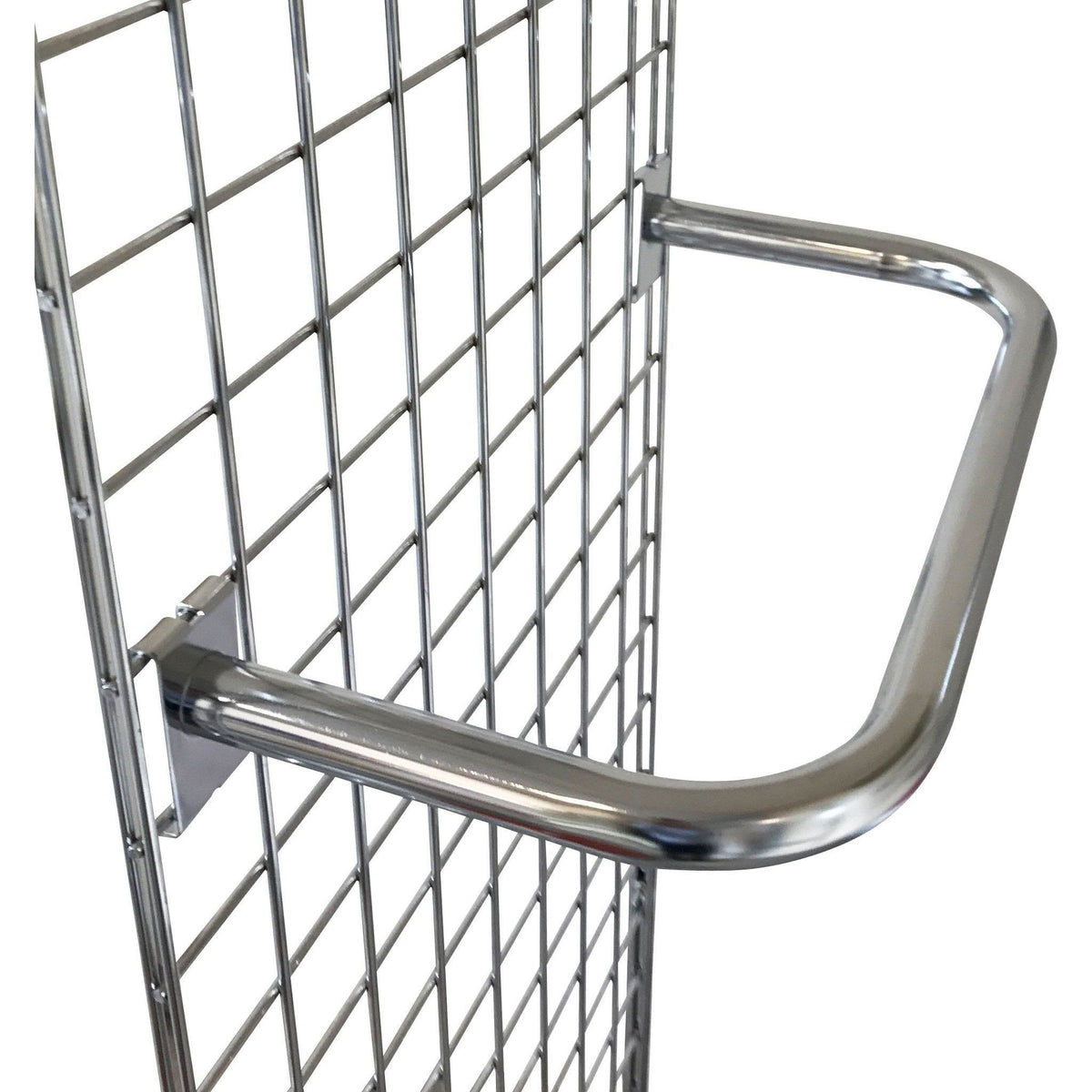 D Rail for grid wall, round tube type