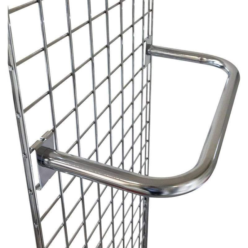 D Rail for grid wall, round tube type