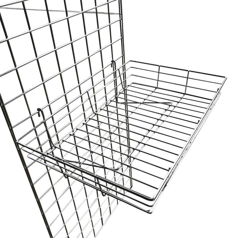 Large flat basket for grid panel
