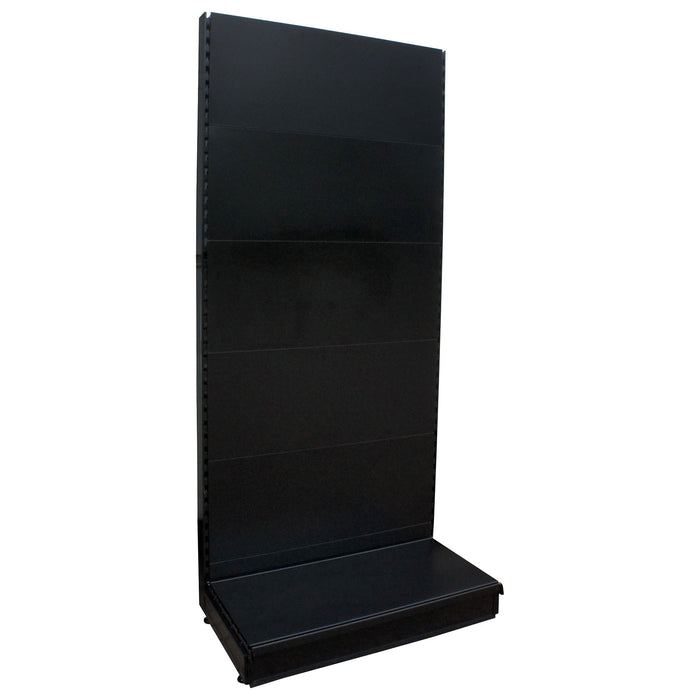 S50 Black Starter Wall Bay 125cm wide, plain back 30cm deep base shelf