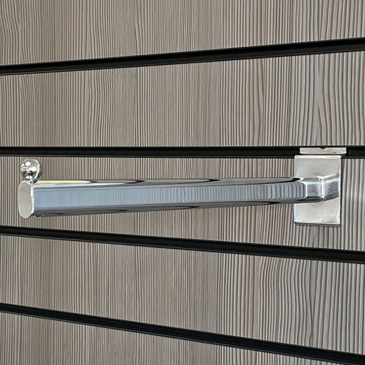 Oval Straight Arm for Slatwall, 40cm long, Chrome
