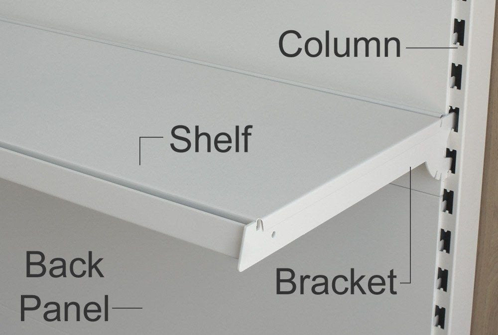 S50 Shelf Bracket (pair), Jura White - 20cm to 47cm