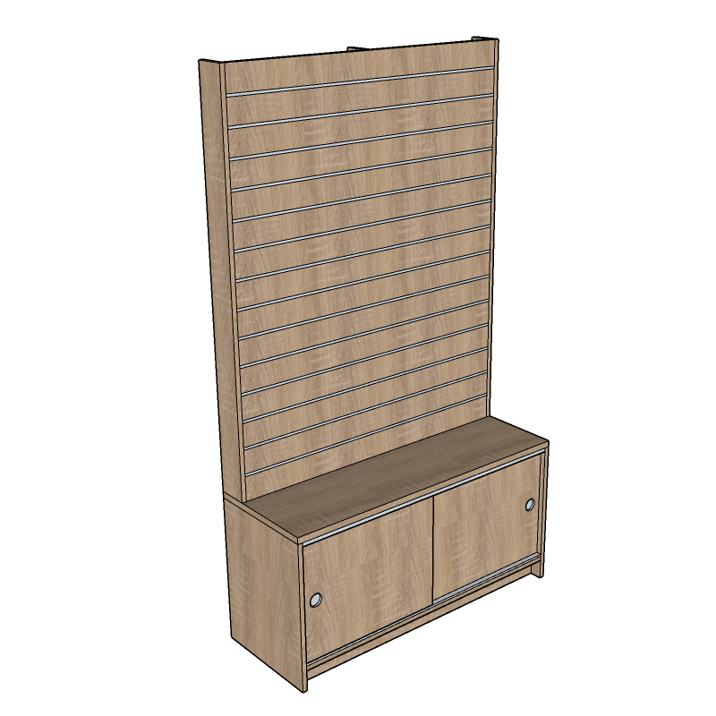 Slatwall Unit With Base Cupboard 1200