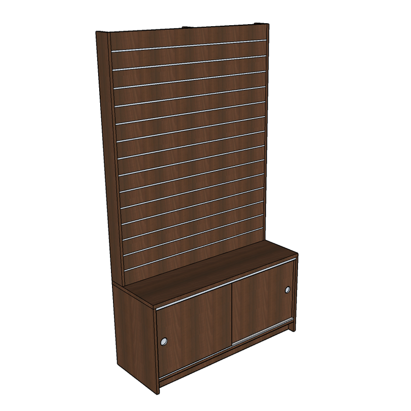 Slatwall Unit with Base Cupboard, 120cm wide