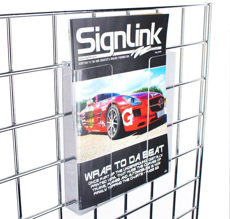 A4 leaflet holder for grid panels
