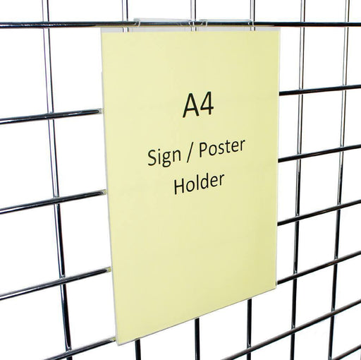 A4 Sign or Poster Holder, Portrait, for grid panels