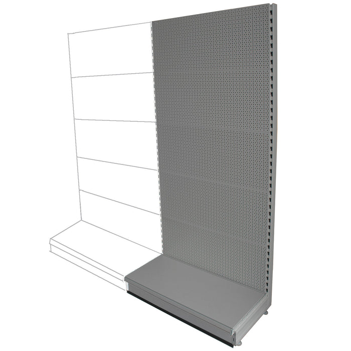S50 Add-on Wall Bay - All Peg Panels, 37cm deep base, Silver, Choice of widths & heights...