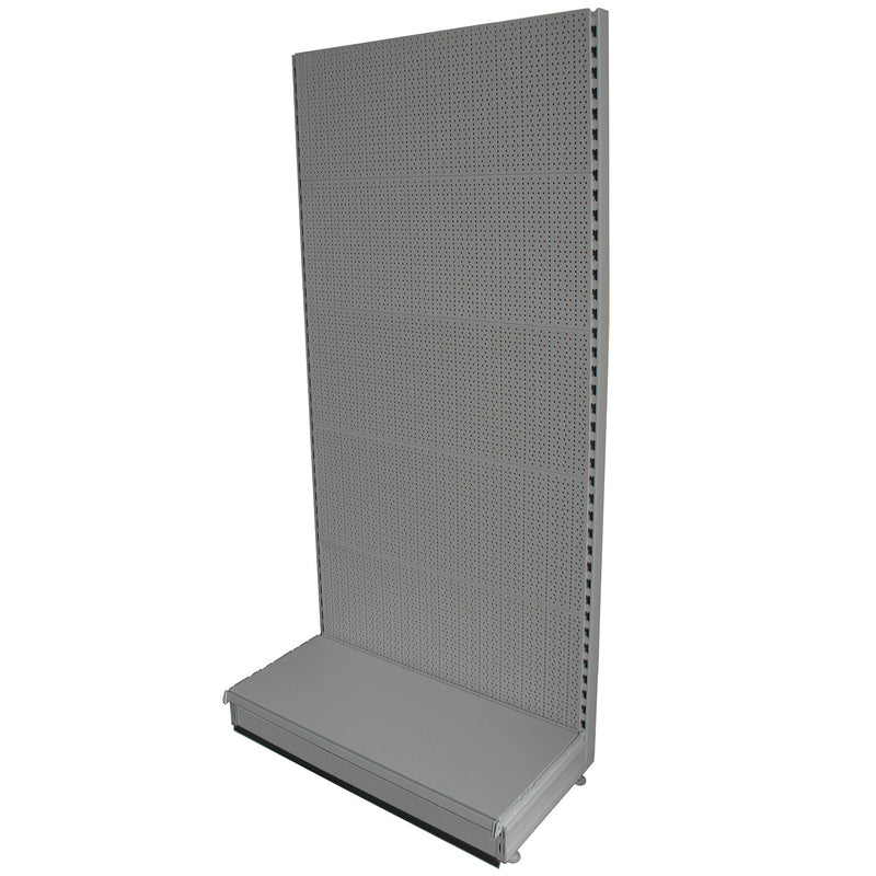 K50 Starter Wall Bay - All Peg Panels, 37cm deep base, Silver, Choice of height & width..
