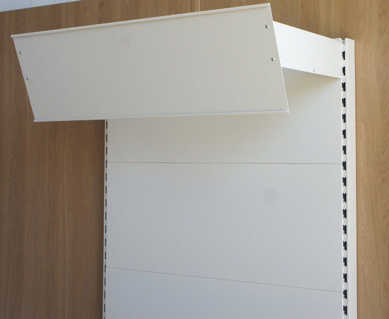 Angled Graphic Header Frame - 1.25m - Jura White — KAS Shopfittings