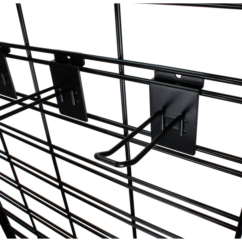 Euro Loop Slatwall Hook - Black Steel - 10cm