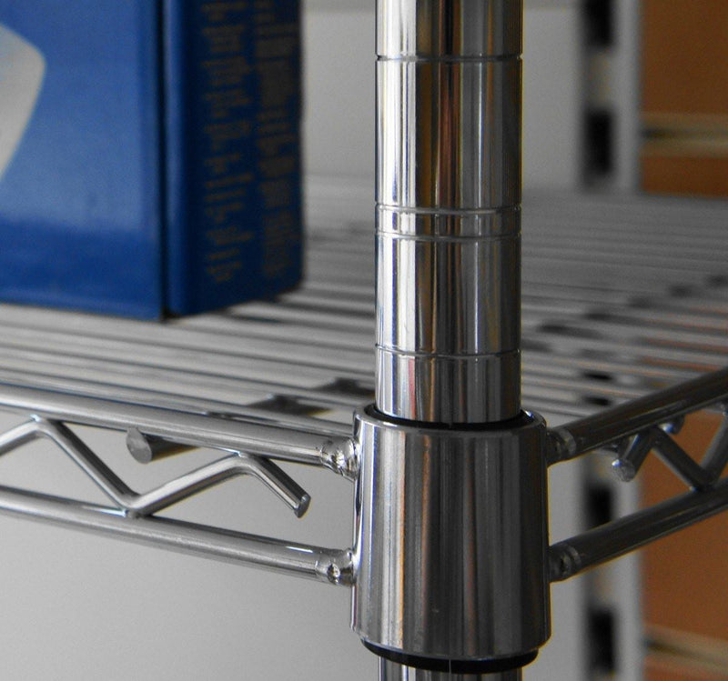 4 Shelf Chrome Shelving Unit - 122 wide x 61 deep x 91cm high