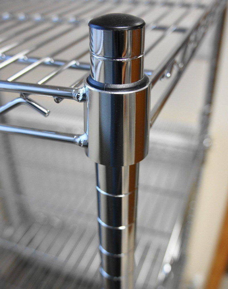 4 Shelf Chrome Shelving Unit - 91.5 wide x 61 deep x 153cm high