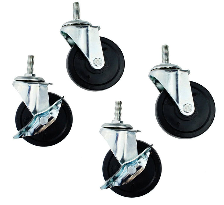 Small Castors for Chrome Shelving Units 75mm (3in) dia - set of 4