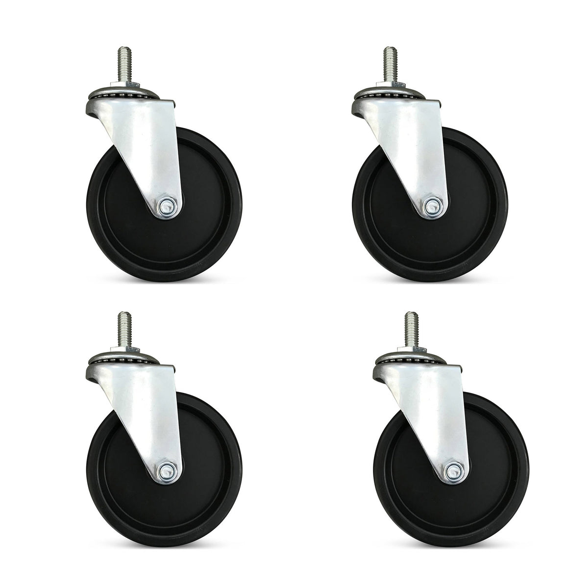 Large castors for chrome shelving unit 10cm dia wheel, set of 4 — KAS