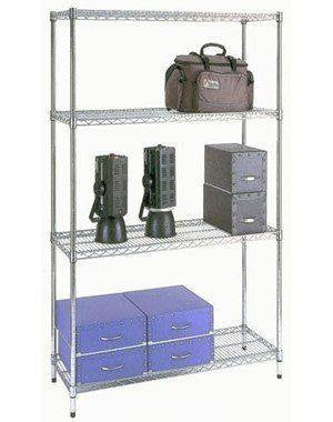 4 Shelf Chrome Shelving Unit - 91.5 wide x 35.5 deep x 183cm high