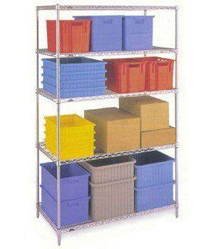 4 Shelf Chrome Shelving Unit - 91.5 wide x 61 deep x 153cm high