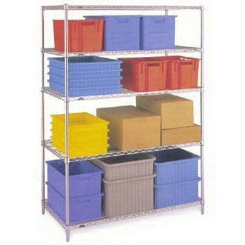 4 Shelf Chrome Shelving Unit - 122 wide x 61 deep x 210cm high