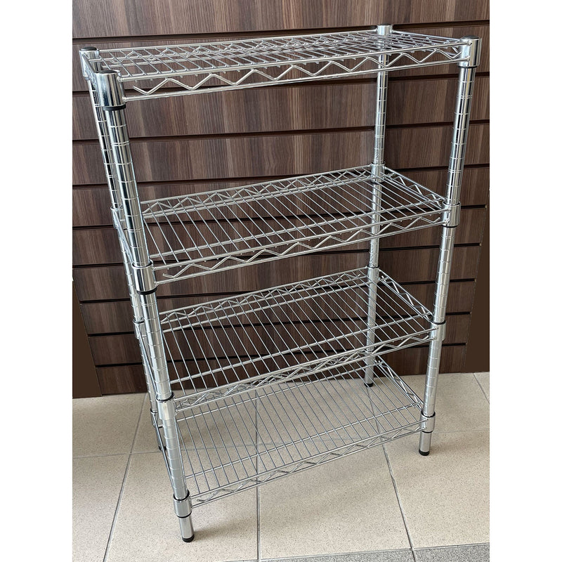 4 Shelf Chrome Shelving Unit - 61 wide x 30 deep x 122cm high