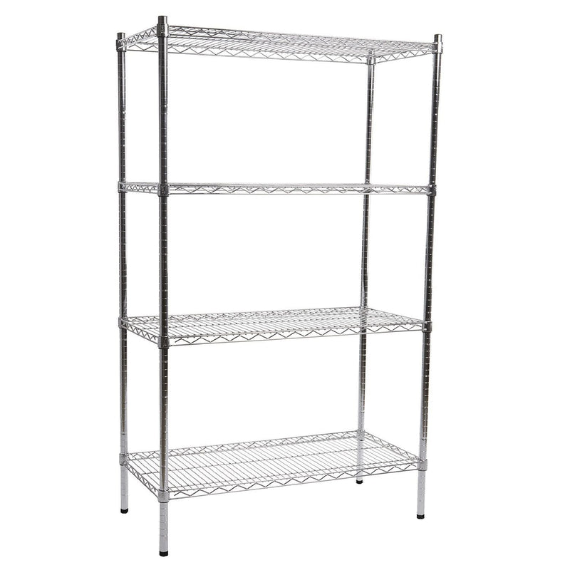 4 Shelf Chrome Shelving Unit - 122 wide x 61 deep x 210cm high