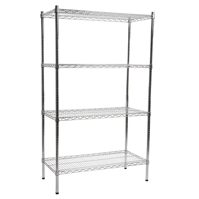 4 Shelf Chrome Shelving Unit - 122 wide x 46 deep x 122cm high