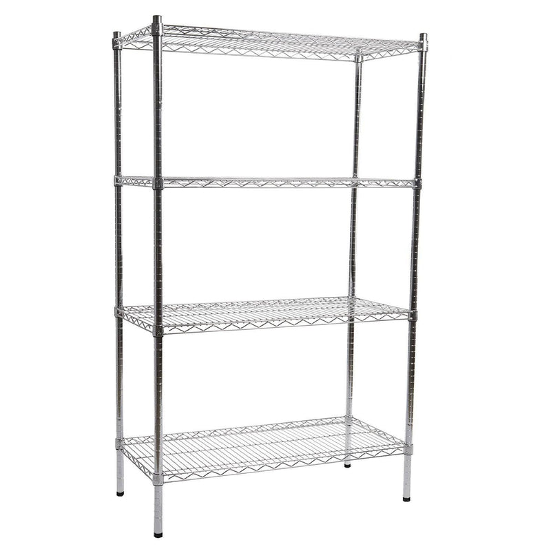 4 Shelf Chrome Shelving Unit - 122 wide x 35.5 deep x 122cm high