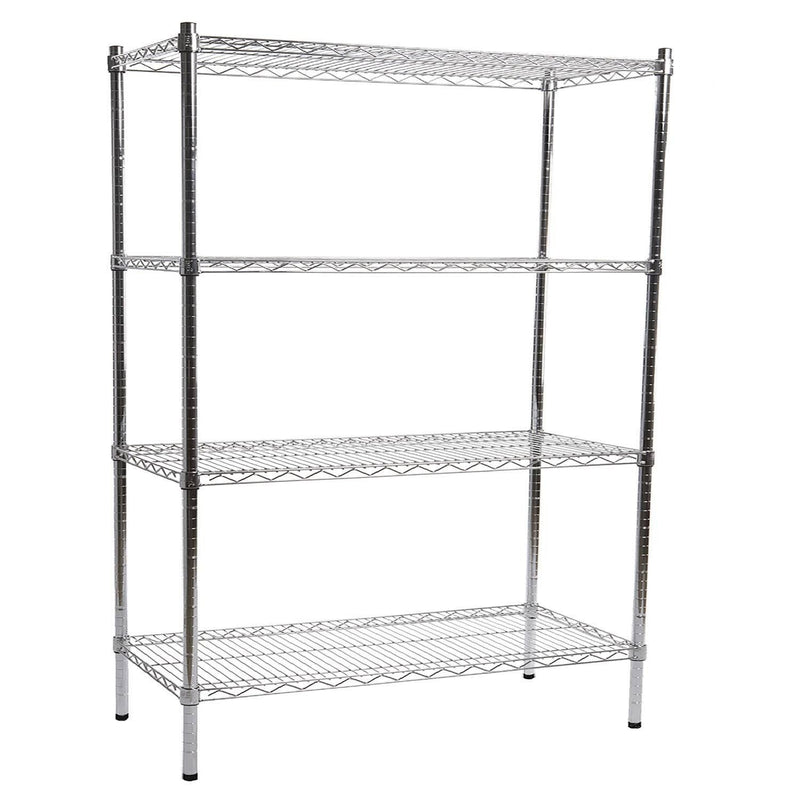 4 Shelf Chrome Shelving Unit - 153 wide x 35.5 deep x 183cm high