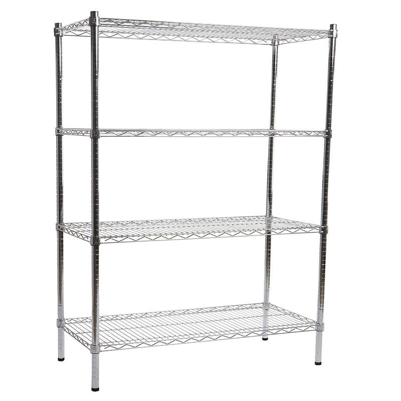 4 Shelf Chrome Shelving Unit - 153 wide x 46 deep x 153cm high