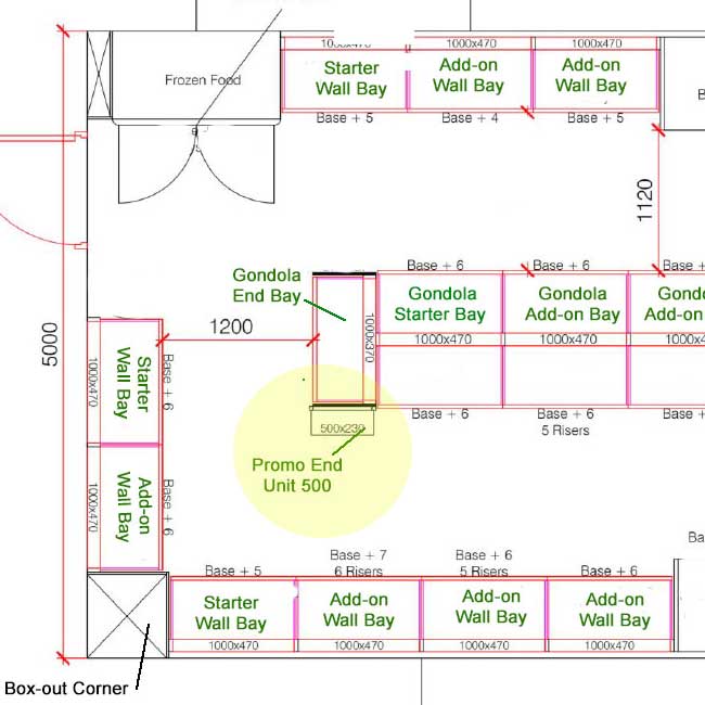 Promo End Unit 500 | 1.5m tall | 5x Shelves 200mm | Silver Grey with Graphite Grey Side Panels