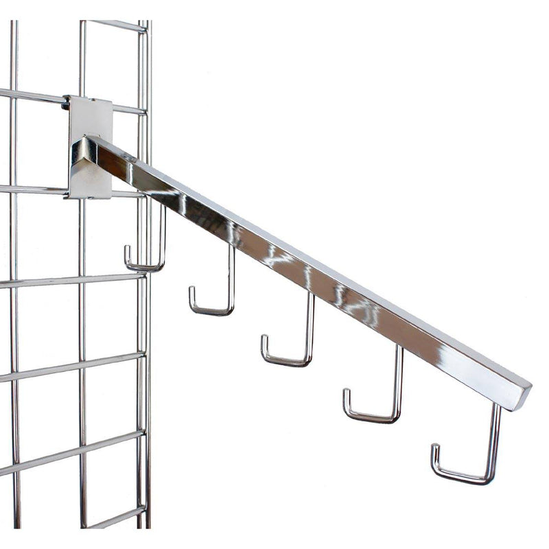 sloping J arm for grid panels