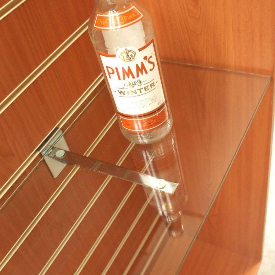 Glass shelf for slatwall