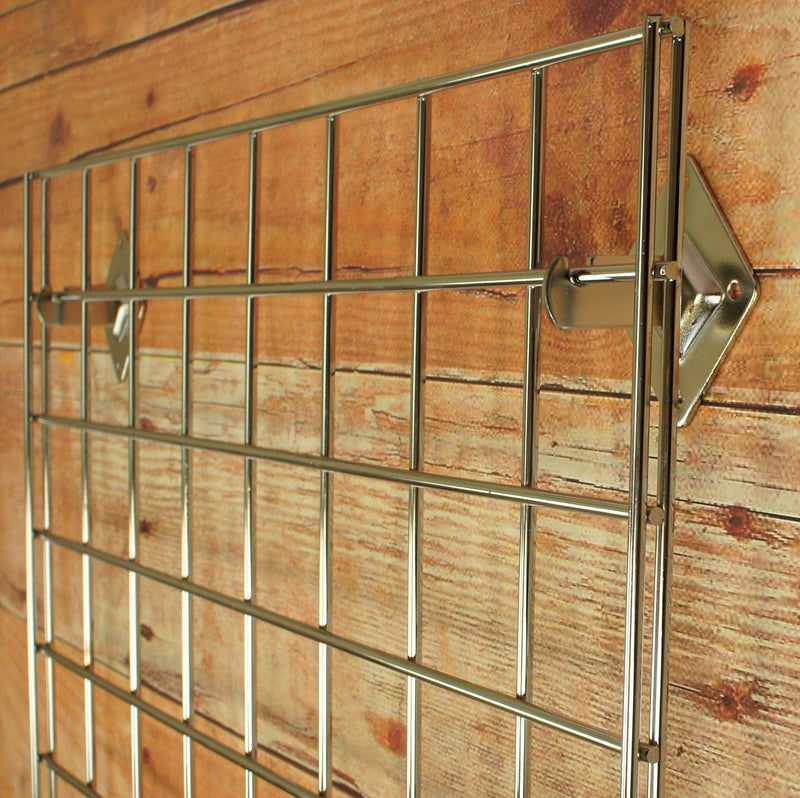 Wall-Fixing Bracket for Grid Panel, Chrome