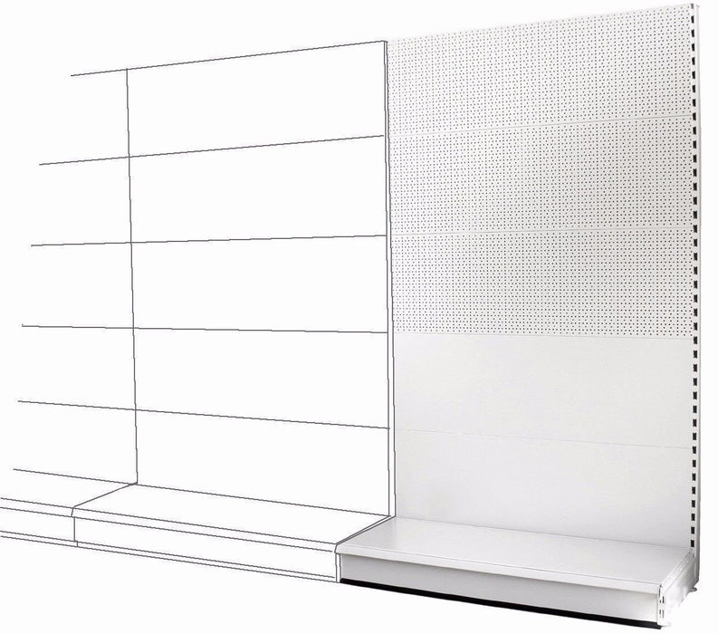 S50 Add-on Wall Bay - Mixed Peg & Plain Back Panels, 37cm deep base, Choice of widths & heights...