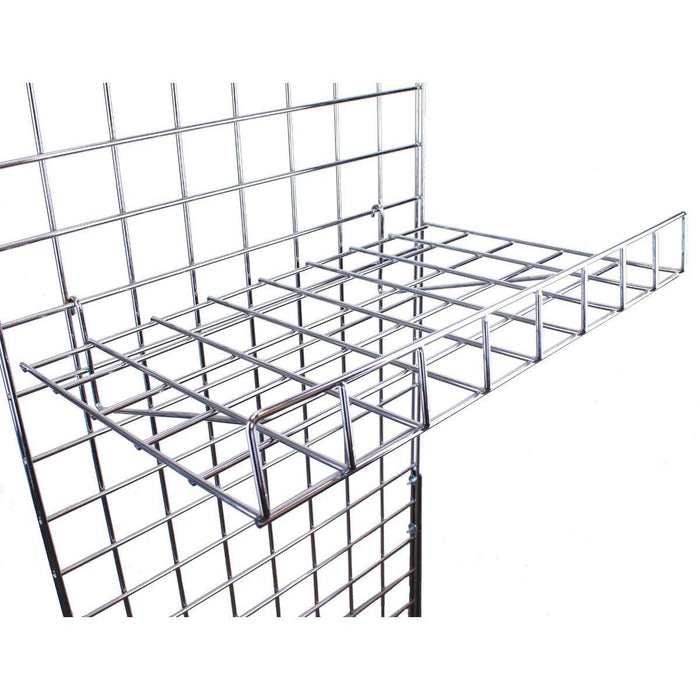 Large mesh shelf for grid panels