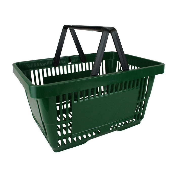 Green Plastic Shopping Basket with 2 handles