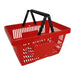 Plastic Shopping Basket with 2 handles, Red