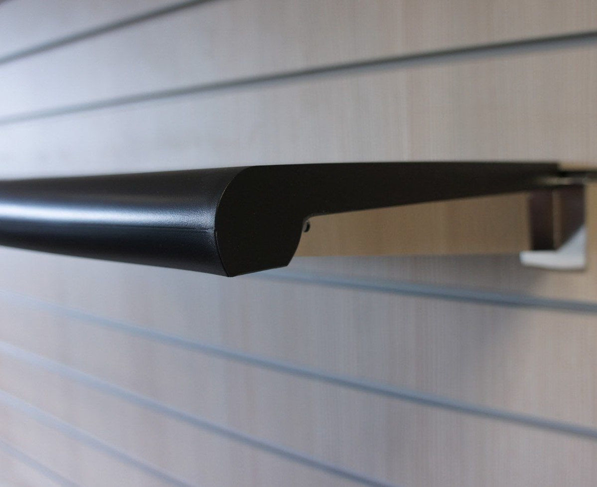 Bullnose Black Shelf for Slatwall — KAS Shopfittings
