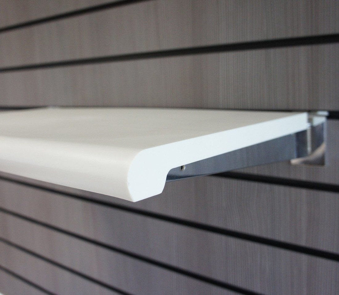 Bullnose White Shelf for Slatwall — KAS Shopfittings