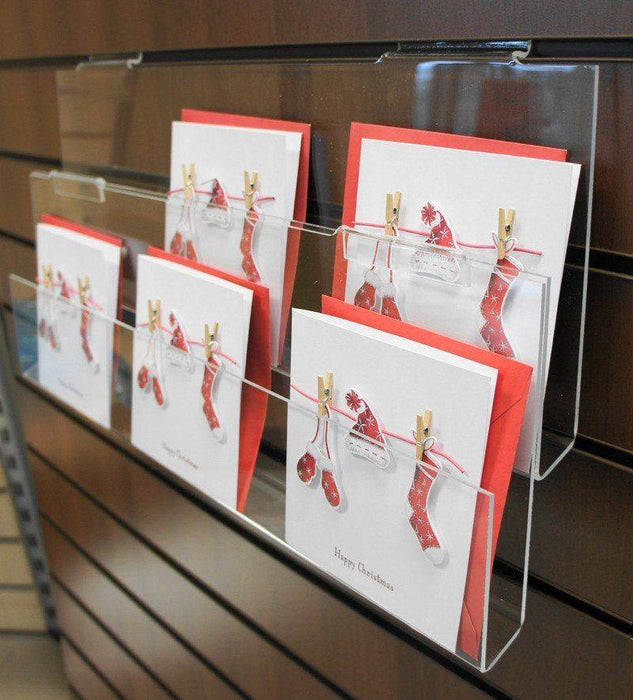 2 Tier Acrylic Card Racks for Slatwall — KAS Shopfittings