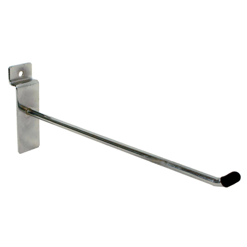 Heavy Duty Single Prong Slatwall Hook - Chrome - 20cm